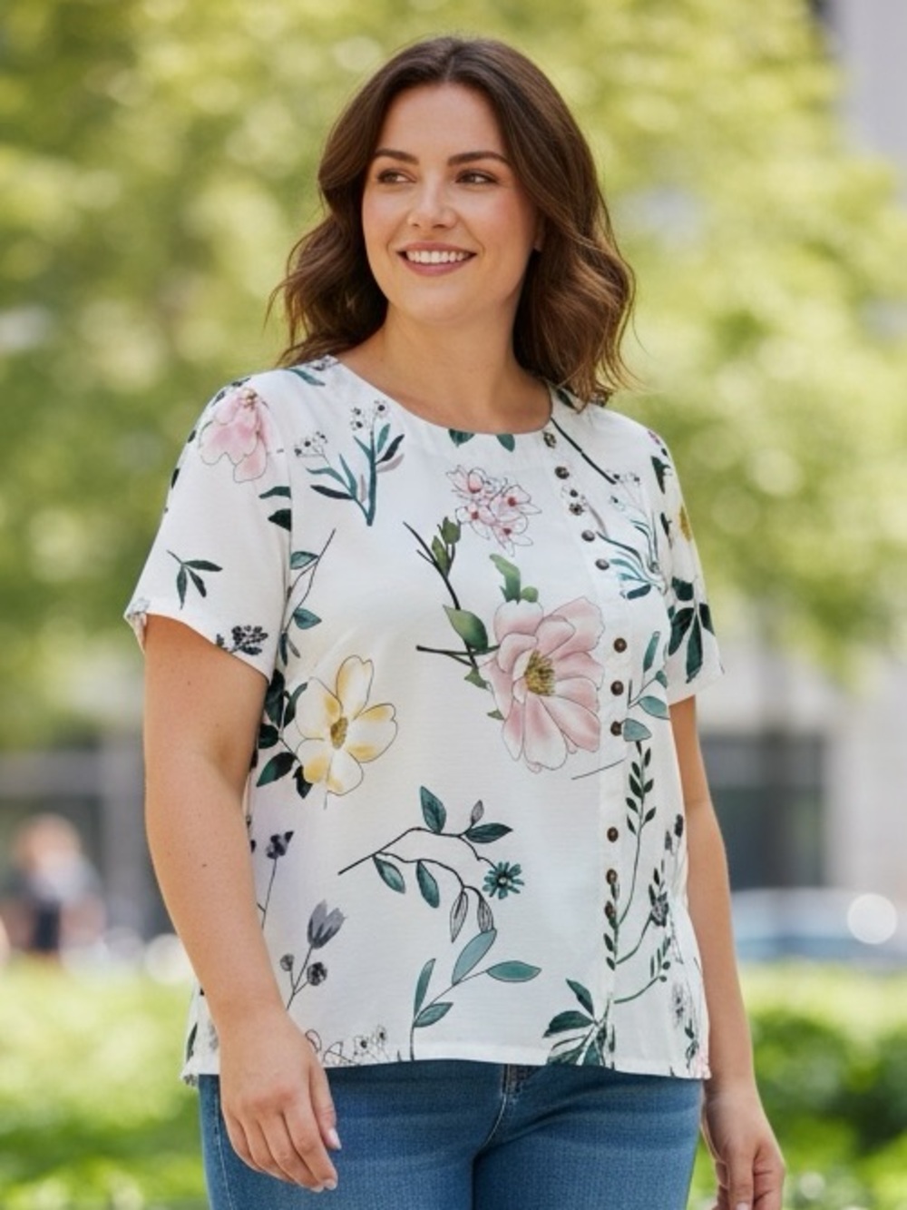 🫶🏻 Foral Button Blouse - Picture 1 of 4